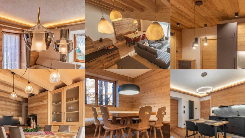 Studio dell'illuminazione per arredare una casa di montagna