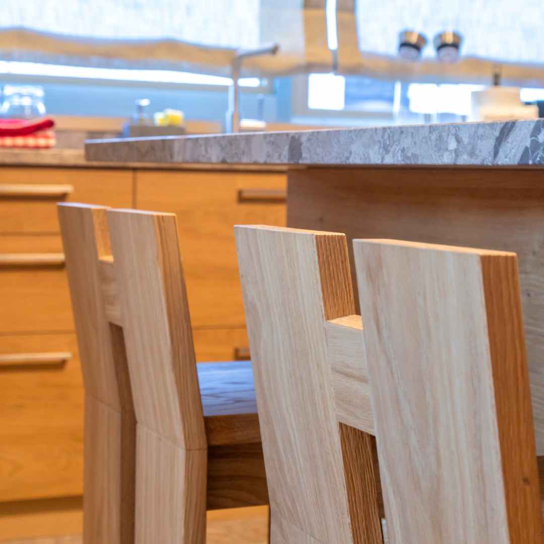 Sgabelli moderni per isola centrale in cucina in legno di rovere