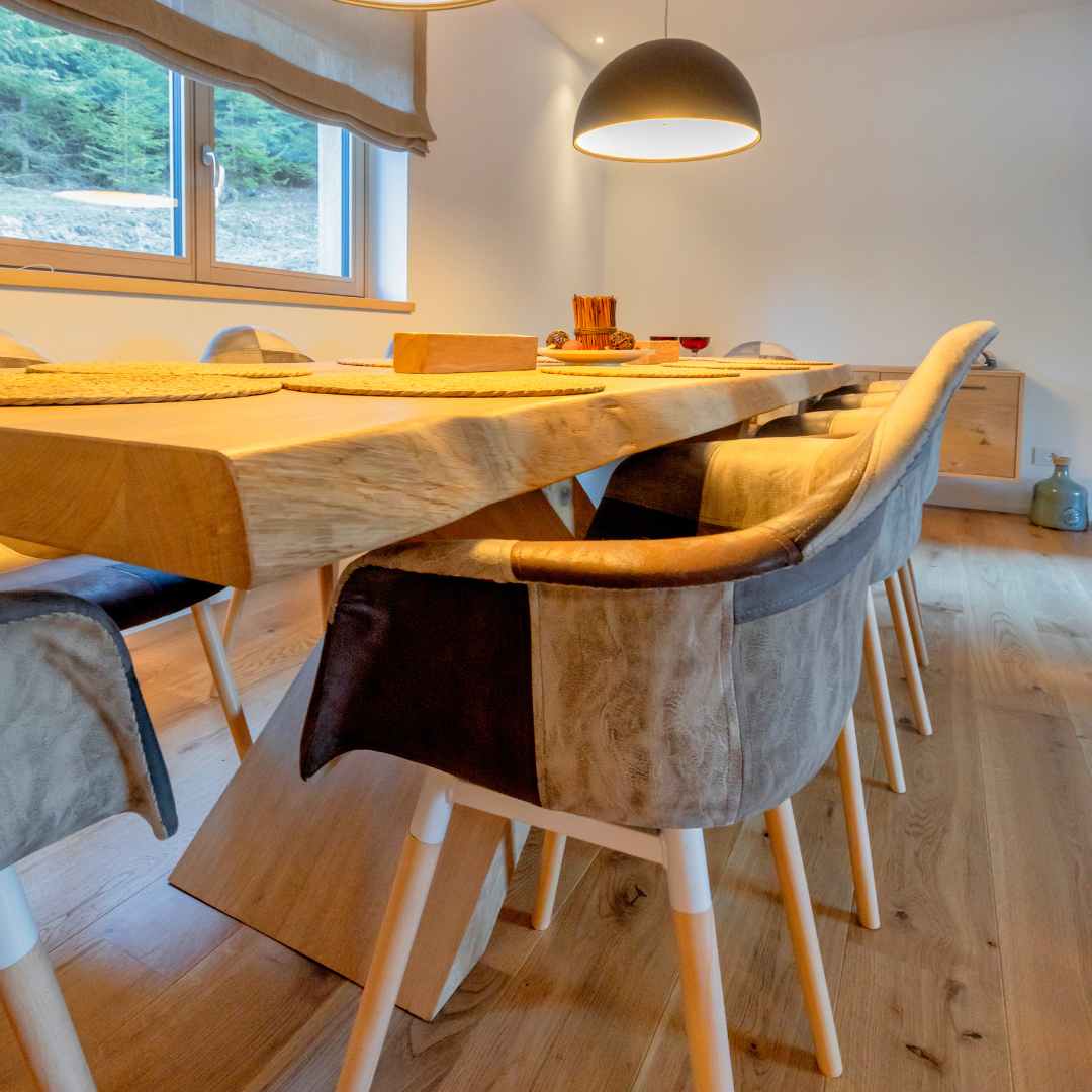 Sedie imbottite per tavolo da pranzo in legno