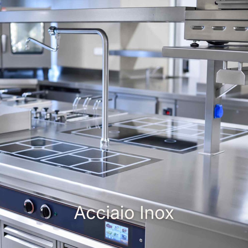 Piano cucina professionale in acciaio inox