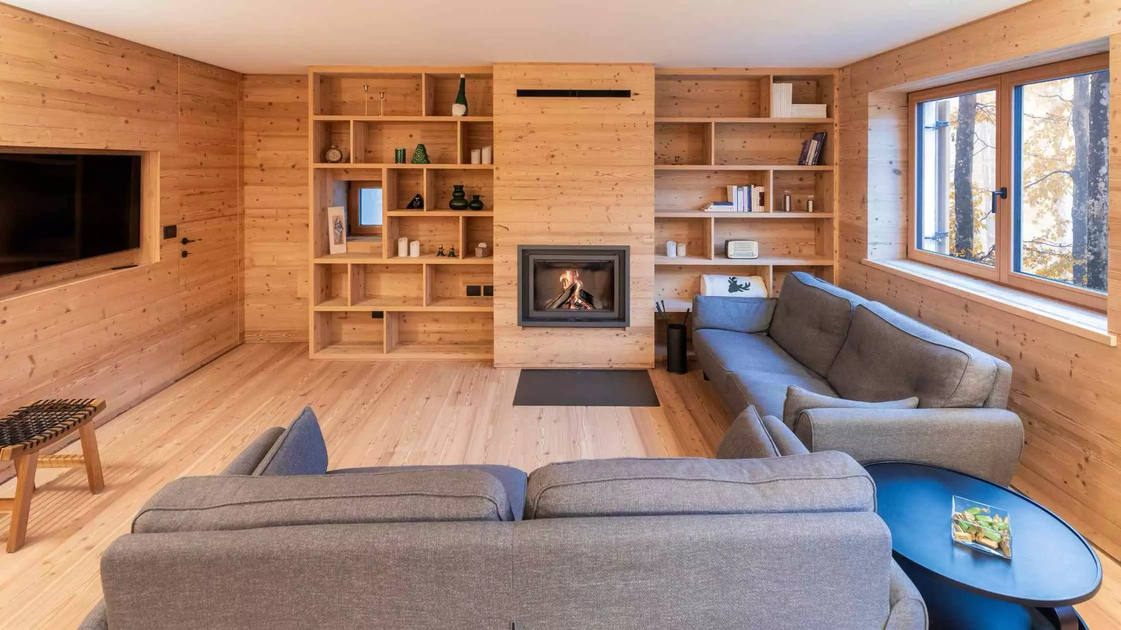 Pavimento in legno in casa di montagna